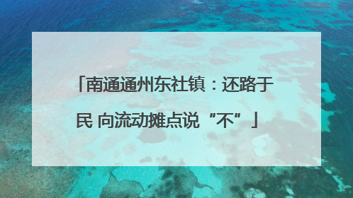 南通通州东社镇：还路于民 向流动摊点说“不”
