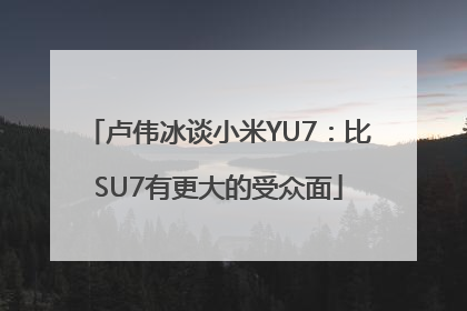 卢伟冰谈小米YU7：比SU7有更大的受众面
