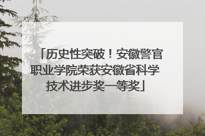 历史性突破！安徽警官职业学院荣获安徽省科学技术进步奖一等奖