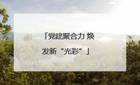 党建聚合力 焕发新“光彩”