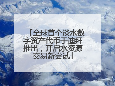 全球首个淡水数字资产代币于迪拜推出，开启水资源交易新尝试