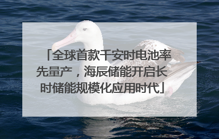 全球首款千安时电池率先量产，海辰储能开启长时储能规模化应用时代