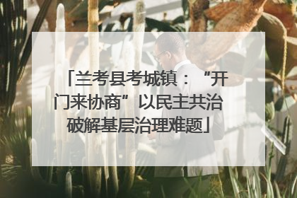兰考县考城镇：“开门来协商”以民主共治破解基层治理难题