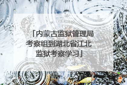 内蒙古监狱管理局考察组到湖北省江北监狱考察学习