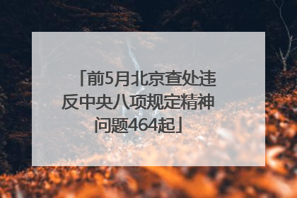 前5月北京查处违反中央八项规定精神问题464起
