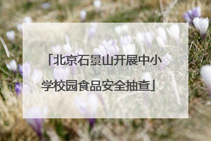 北京石景山开展中小学校园食品安全抽查