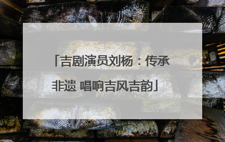 吉剧演员刘杨：传承非遗 唱响吉风吉韵