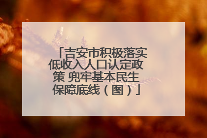 吉安市积极落实低收入人口认定政策 兜牢基本民生保障底线（图）