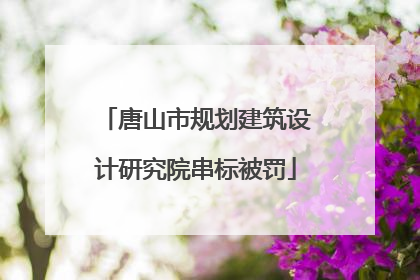唐山市规划建筑设计研究院串标被罚
