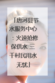 唐河县节水服务中心：火速抢修保供水 三千村民用水无忧