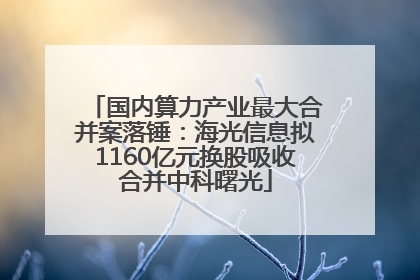 国内算力产业最大合并案落锤：海光信息拟1160亿元换股吸收合并中科曙光