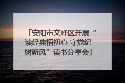 安阳市文峰区开展“读经典悟初心 守党纪树新风”读书分享会
