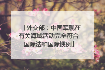 外交部：中国军舰在有关海域活动完全符合国际法和国际惯例