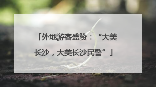 外地游客盛赞：“大美长沙，大美长沙民警”