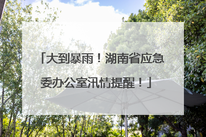 大到暴雨！湖南省应急委办公室汛情提醒！