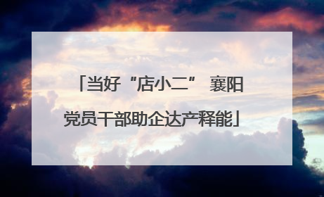 当好“店小二” 襄阳党员干部助企达产释能