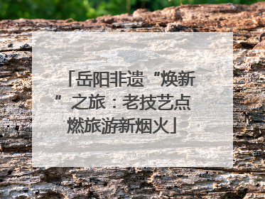 岳阳非遗“焕新”之旅：老技艺点燃旅游新烟火
