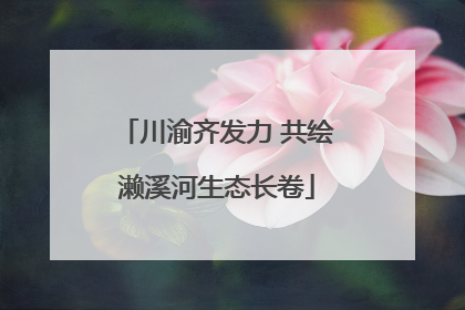 川渝齐发力 共绘濑溪河生态长卷