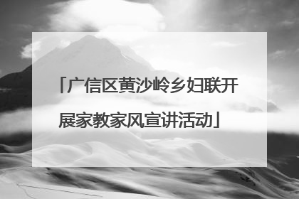 广信区黄沙岭乡妇联开展家教家风宣讲活动