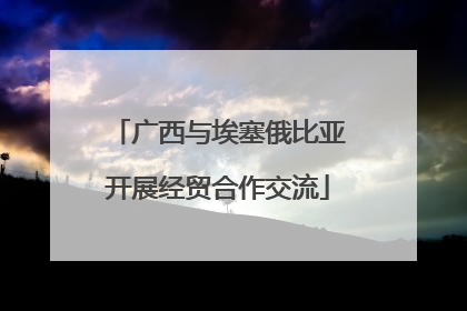 广西与埃塞俄比亚开展经贸合作交流