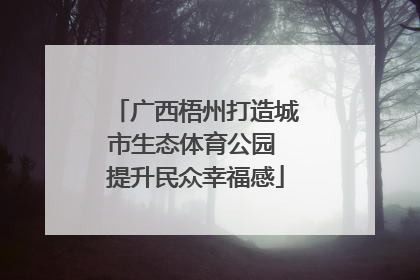 广西梧州打造城市生态体育公园 提升民众幸福感