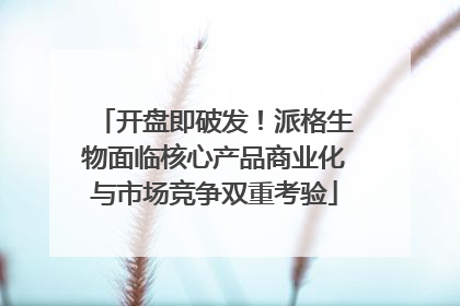 开盘即破发！派格生物面临核心产品商业化与市场竞争双重考验