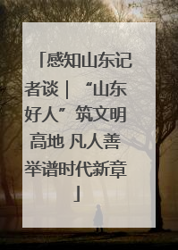 感知山东记者谈｜“山东好人”筑文明高地 凡人善举谱时代新章
