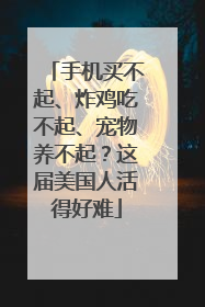手机买不起、炸鸡吃不起、宠物养不起？这届美国人活得好难