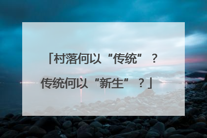 村落何以“传统”？传统何以“新生”？