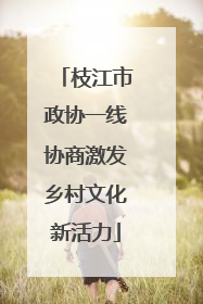 枝江市政协一线协商激发乡村文化新活力