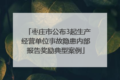 枣庄市公布3起生产经营单位事故隐患内部报告奖励典型案例