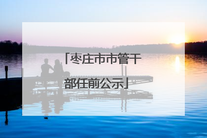 枣庄市市管干部任前公示