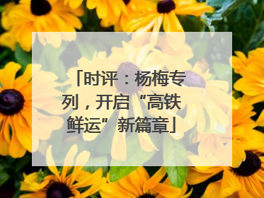 时评：杨梅专列，开启“高铁鲜运”新篇章