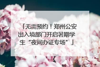 无需预约！郑州公安出入境部门开启暑期学生“夜间办证专场”