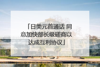 日美元首通话 同意加快部长级磋商以达成互利协议
