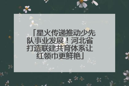 星火传递推动少先队事业发展！河北省打造联建共育体系让红领巾更鲜艳