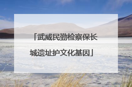 武威民勤检察保长城遗址护文化基因