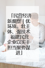 民营经济新观察｜优环境、壮主体、强技术 福建民营企业以实干担当聚势谋进