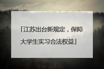 江苏出台新规定，保障大学生实习合法权益