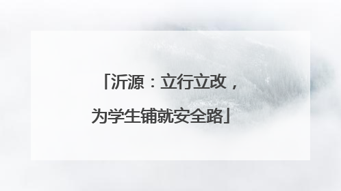 沂源：立行立改，为学生铺就安全路