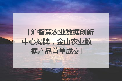 沪智慧农业数据创新中心揭牌，金山农业数据产品首单成交