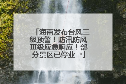 海南发布台风三级预警！防汛防风Ⅲ级应急响应！部分景区已停业→