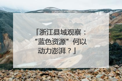 浙江县域观察：“蓝色资源”何以动力澎湃？