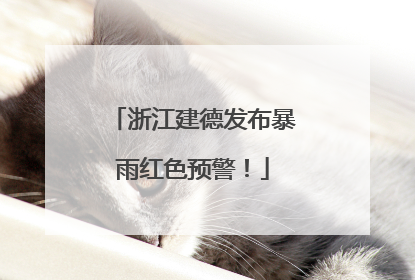 浙江建德发布暴雨红色预警！