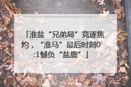 淮盐“兄弟局”竞逐焦灼，“淮马”最后时刻0:1憾负“盐鹿”