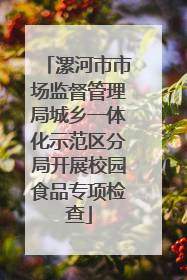 漯河市市场监督管理局城乡一体化示范区分局开展校园食品专项检查