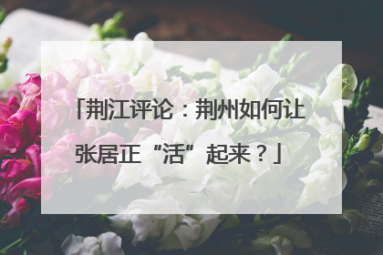 荆江评论：荆州如何让张居正“活”起来？