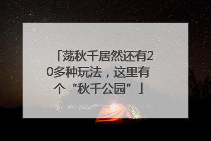荡秋千居然还有20多种玩法，这里有个“秋千公园”