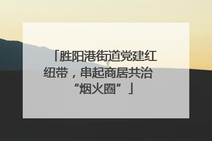 胜阳港街道党建红纽带，串起商居共治 “烟火圈”