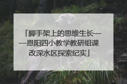 脚手架上的思维生长——恩阳四小教学教研组课改深水区探索纪实